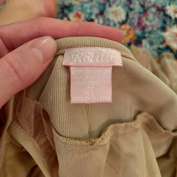 Romantic Tan Floral Ruffle Dress - Picture 10 of 12